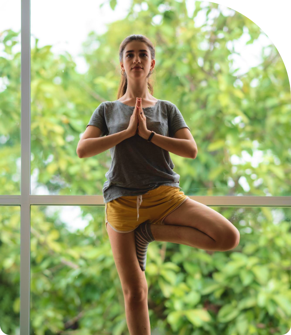 Woman in yoga pose